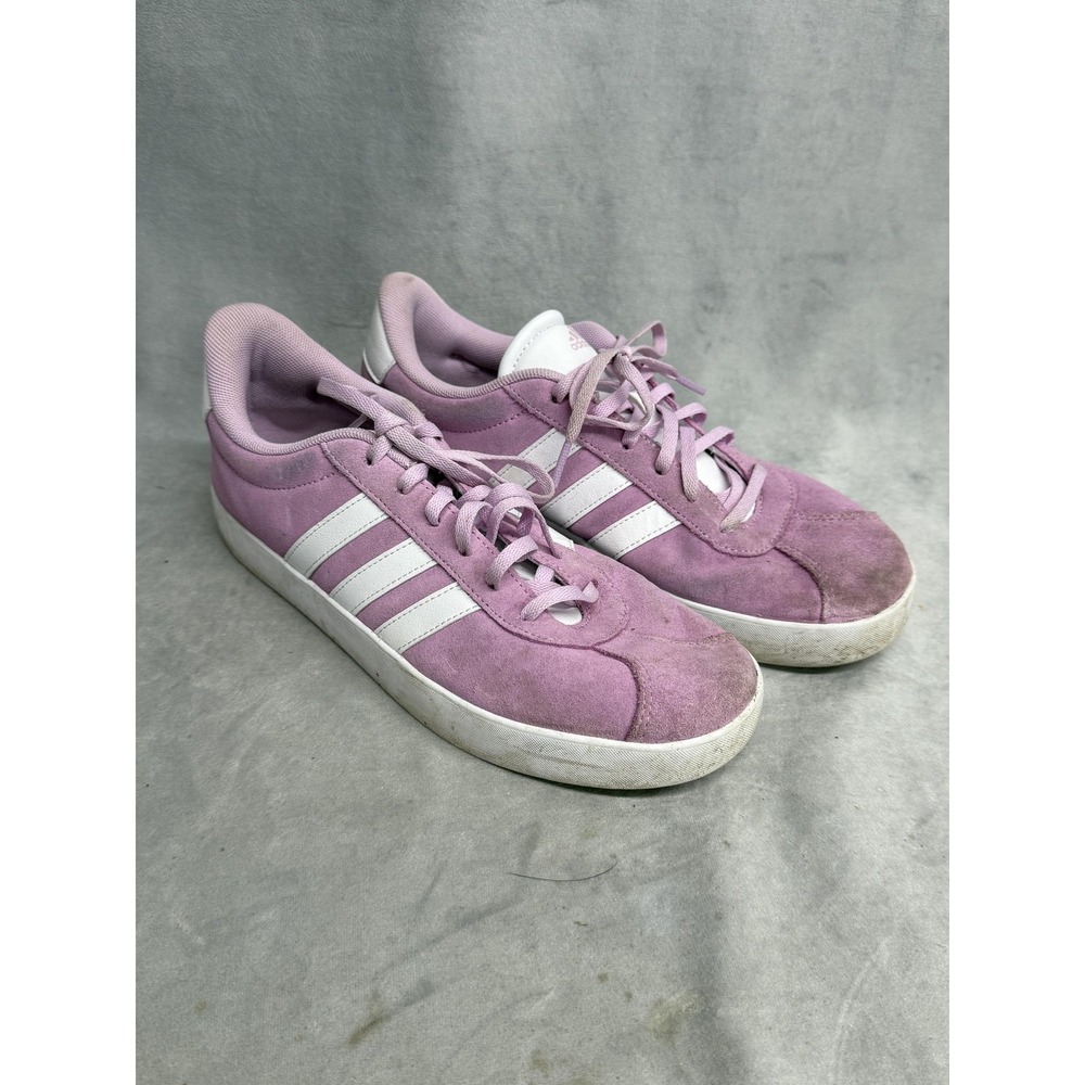 Adidas Shoes Womens Size 7‎ Purple Suede Low Top Sneakers Casual Three Stripes
